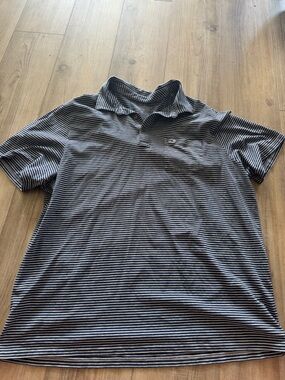 Vineyard Vines Navy and White Striped Polo